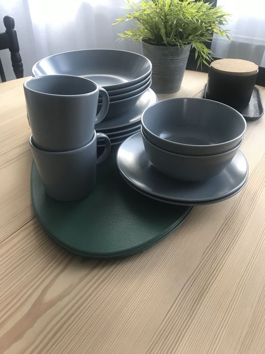 Ikea Dinera zestaw obiadowy+kubki+miseczki
