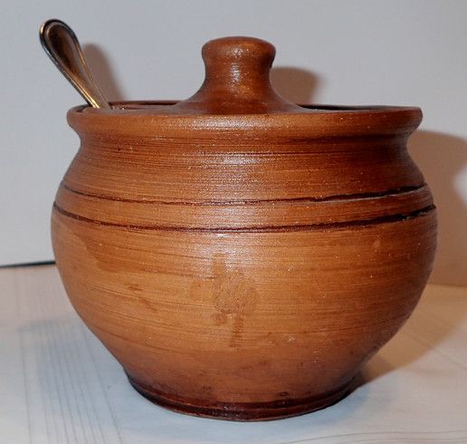 Zestaw hand made serwis z gliny rękodzieło kubki talerzyki dzbanuszek