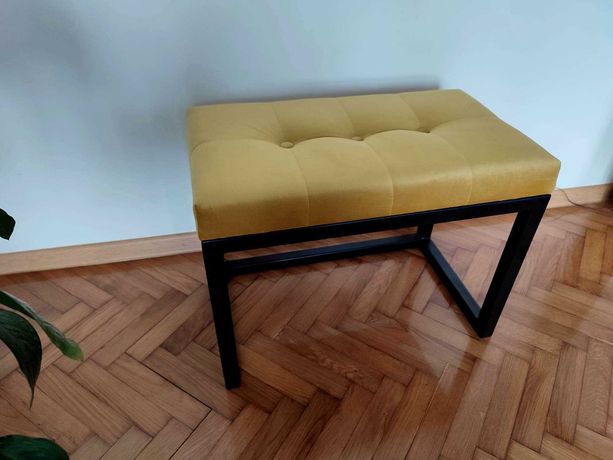 pufa loftowa ławeczka siedzisko loft ławka tapicerowana stalowa LS002