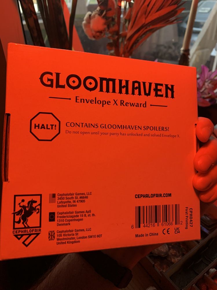 Gloomhaven нагорода за конверт х