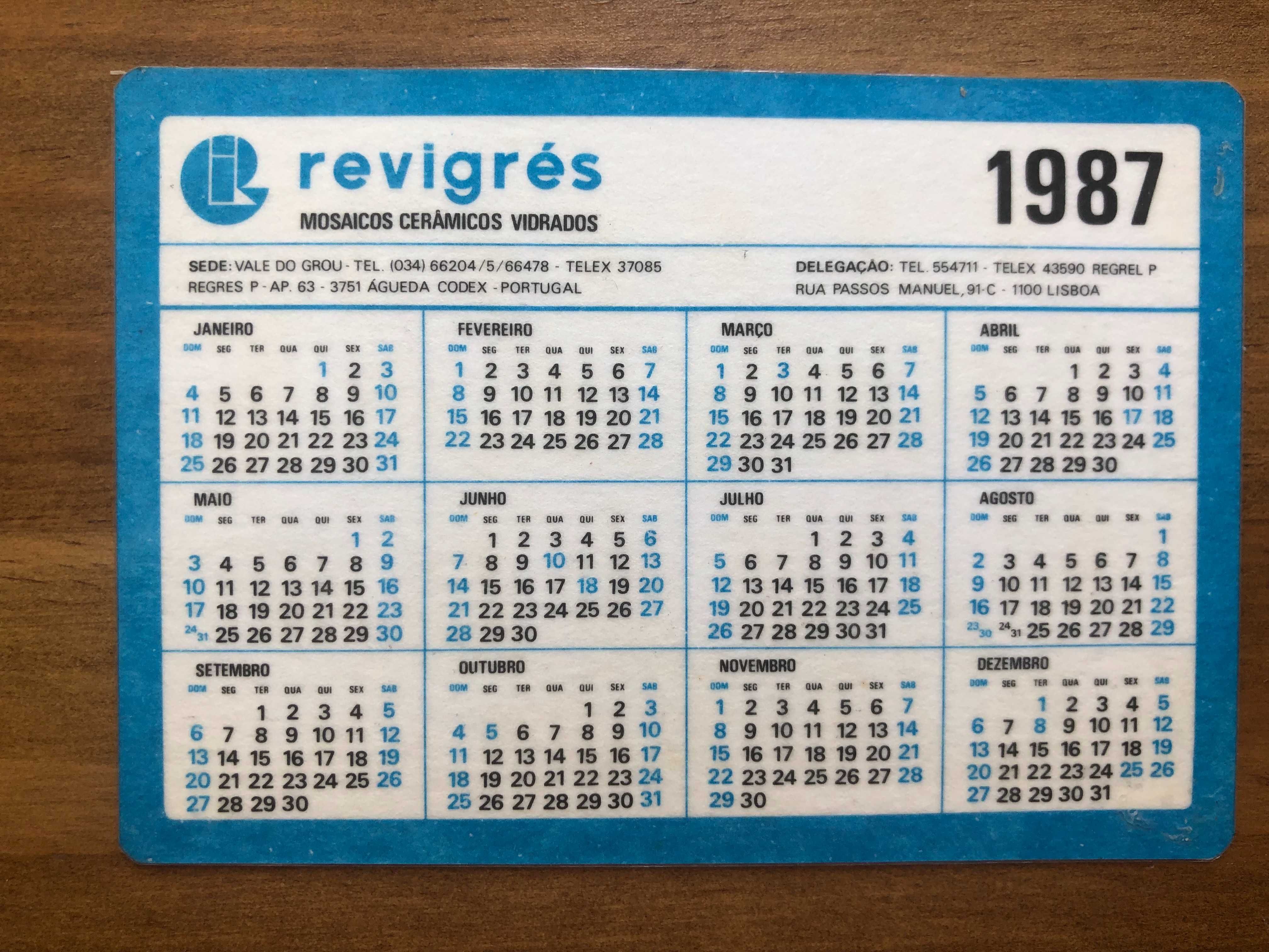 Calendário Futebol Clube do Porto 1987