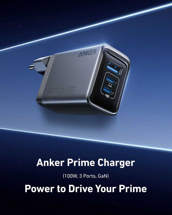 Зарядний пристрій ANKER Prime™ GaN Charger 2C+A 100W EU (A2688)