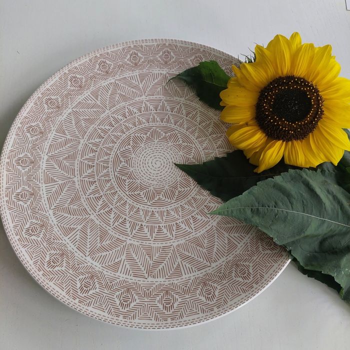 Villeroy & Boch z serii Algo Maroon, duży talerz 32cm, patera kolekcja