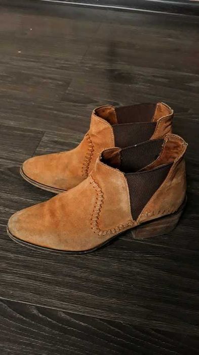 Botki Bershka skóra nubuku 37