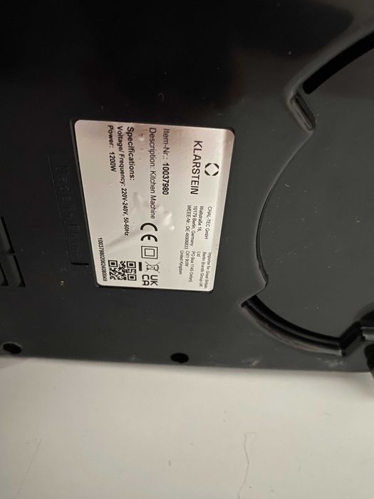 Тістоміс/Комбайн Klarstein Bella Mini 1200Вт 6 рівнів 4 літри 10037980