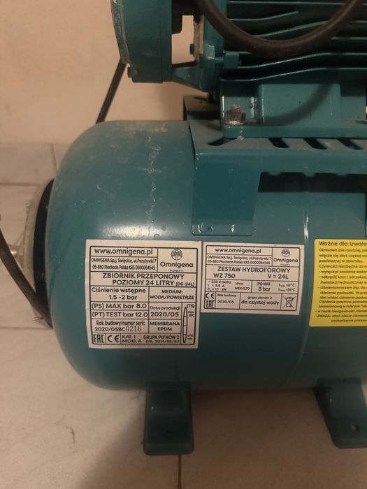 Zestaw hydroforowy hydrofor plus pompa