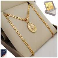 Złoty Łańcuszek Gucci + Cudowny Medalik 925 Grawer