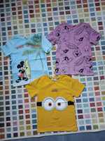 Koszulki t-shirt h&m 122/128 Minionki myszka Miki Bugs bunny