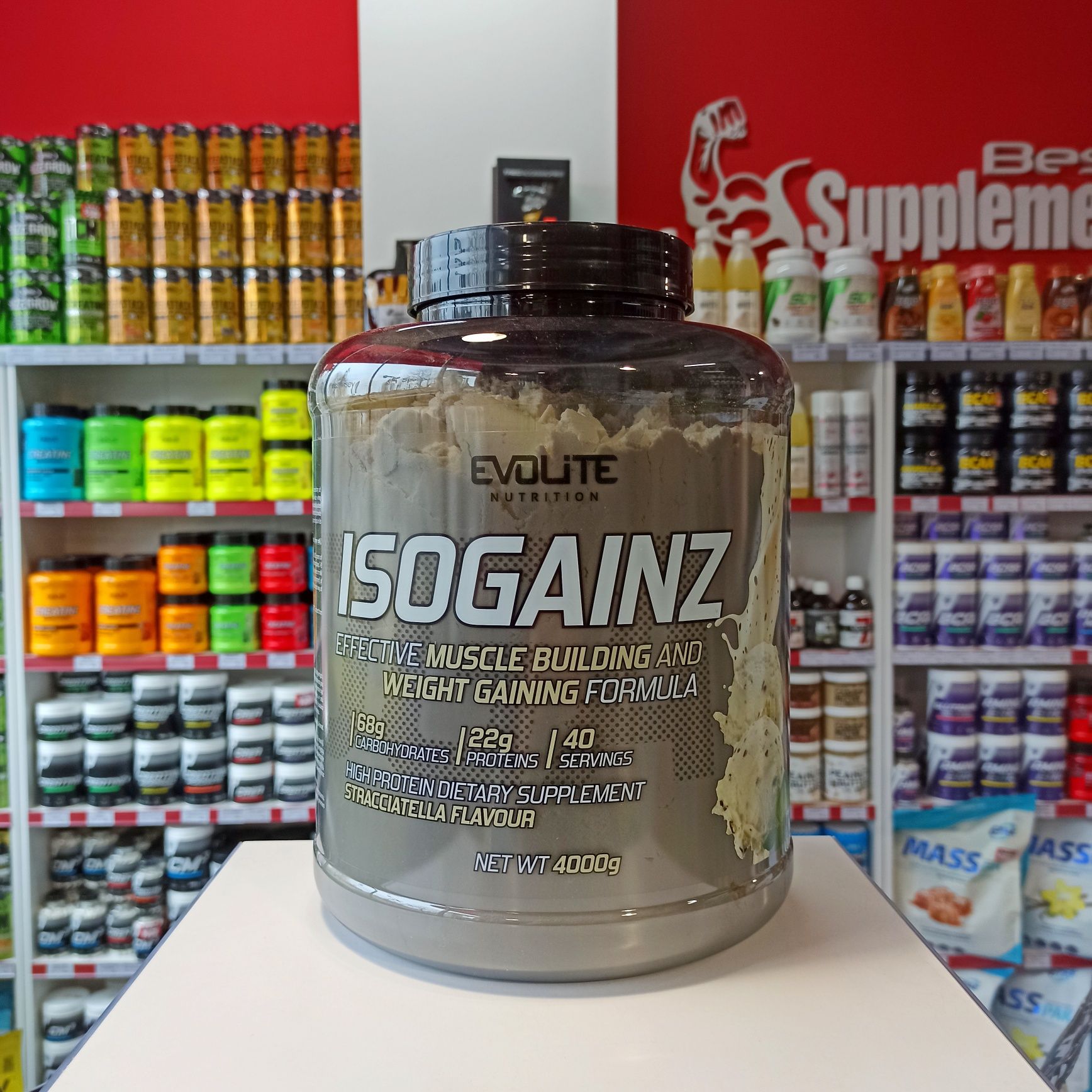 Evolite ISOGainz 4000g Gainer Odżywka Na Mase Węglowodany straciatella