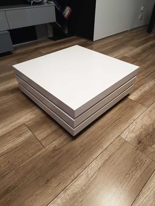 Stolik kawowy CUBE, kwadratowy rozkładany obrotowy