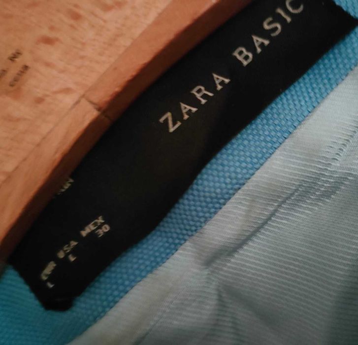 Zara_Tunika/ Narzutka_Błękit/ Len_z Podszewką_L_OKAZJA