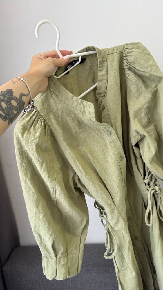 Сукня сорочка корсетна  шнурівка зав'язки zara