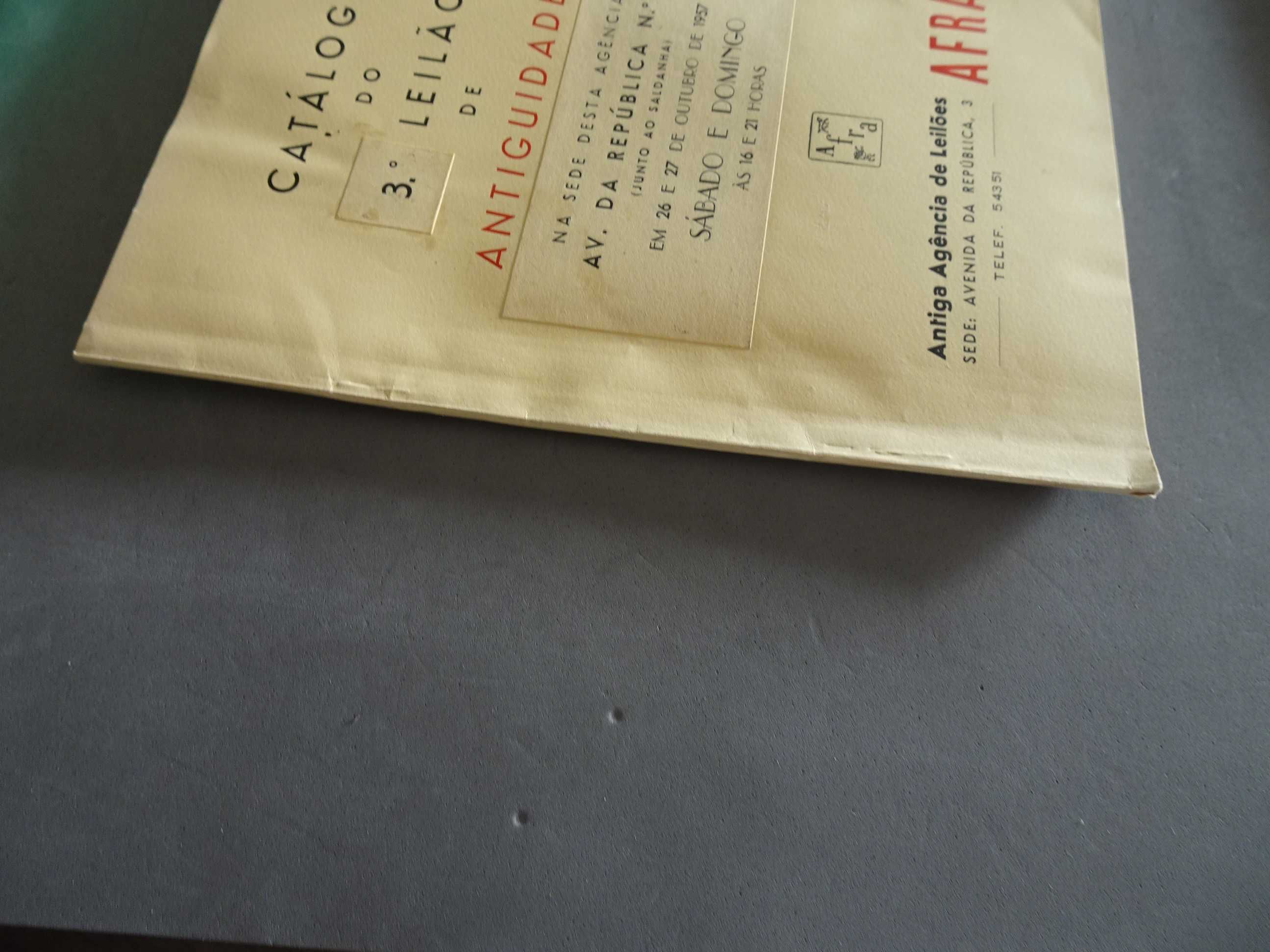 Catálogo do 3 leilão de antiguidades - 1957 Agência de leilões AFRA