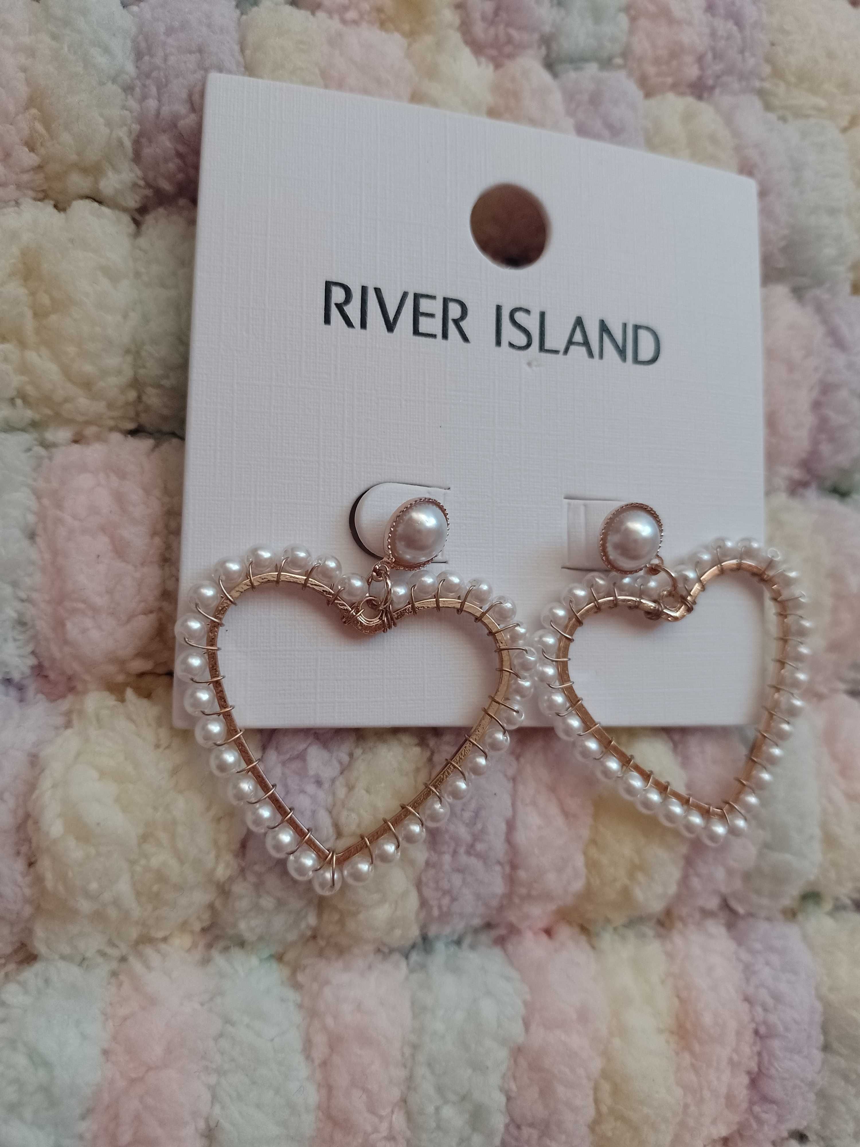 RIVER ISLAND/ Bogato zdobione kolczyki z Londynu, serca, NOWE