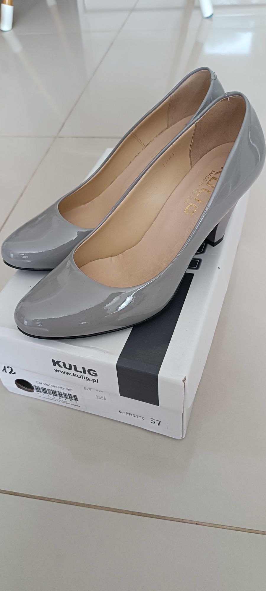 Buty czółenka popiel 37 kulig