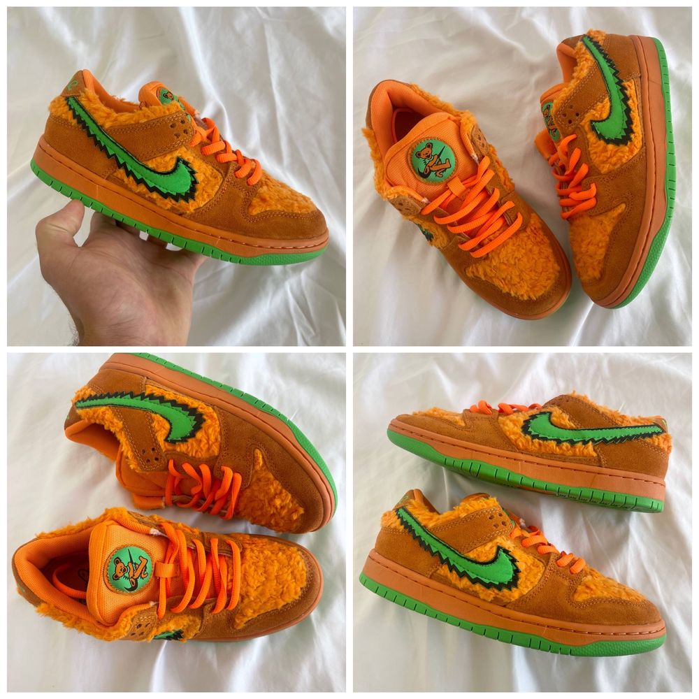 Кроссовки Nike Sb Dunk х Grateful Dead Orange! Яркая обувь! Топ!