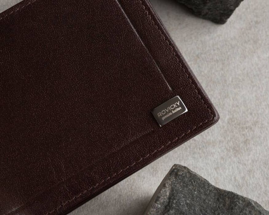 klasyczny, elegancki portfel męski ze skóry naturalnej - rovicky