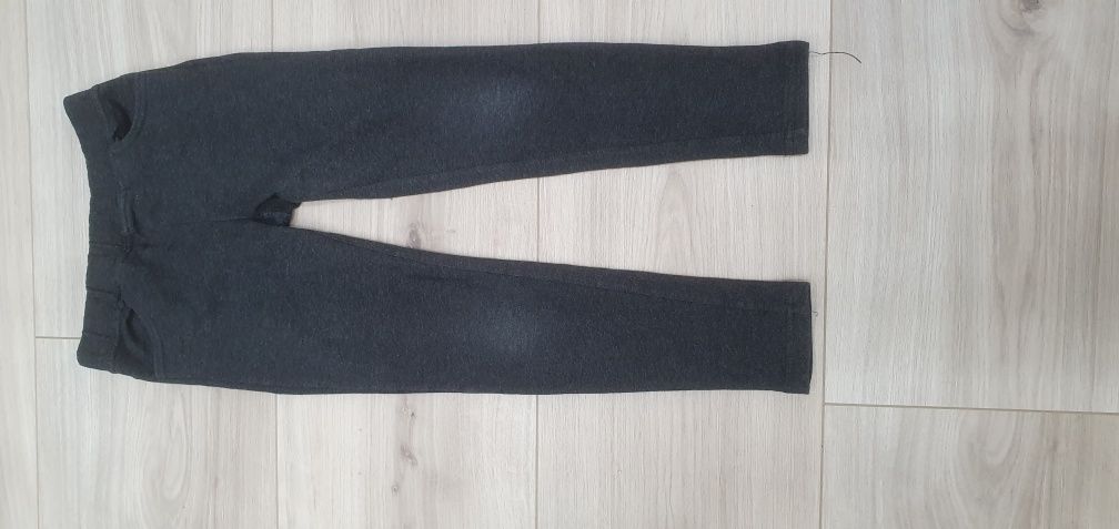 Legginsy spodnie joggery 128 szare