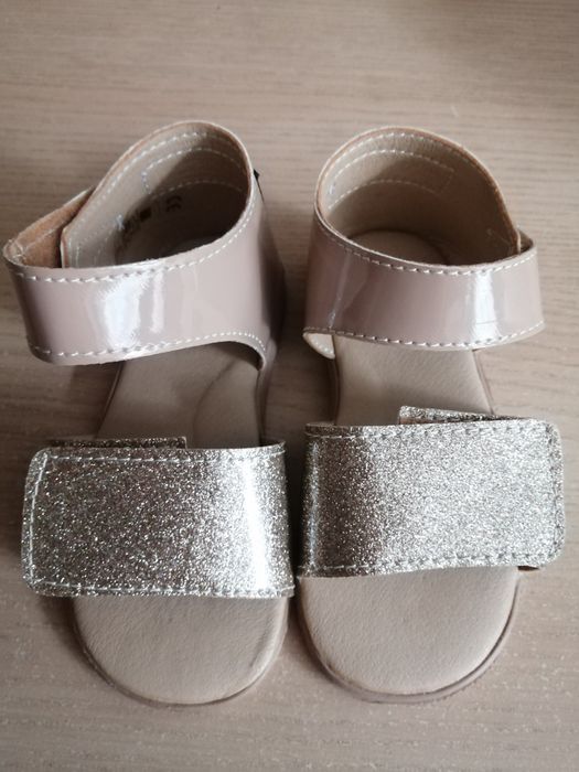 Półbuty, buty Sandały sandałki SlippersFamily, złote, brokatowe, r. 24