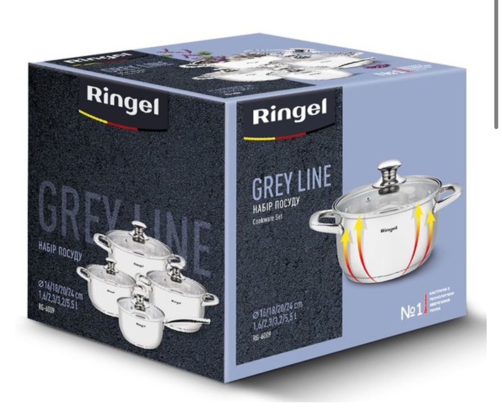 Набір каструлі + ківш Ringel Grey Line Австрія новий Київ