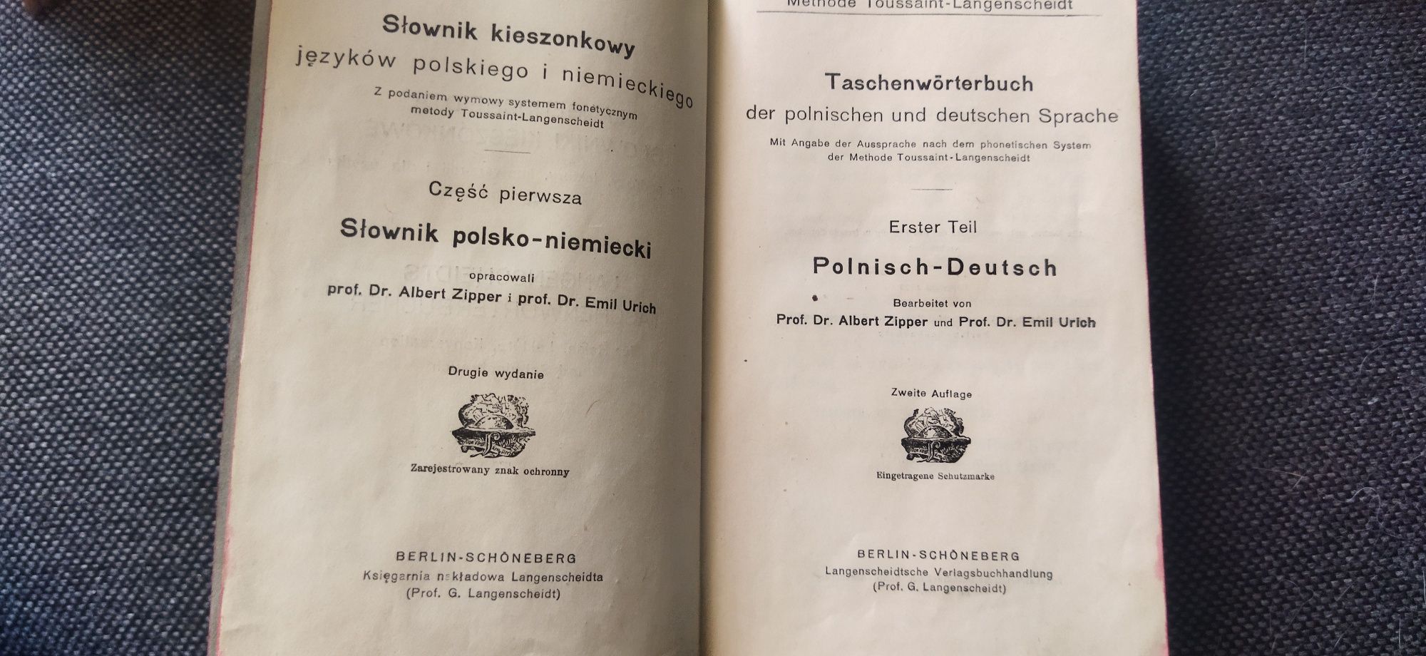 Słownik kieszonkowy polsko niemiecki 1921 część pierwsza i druga