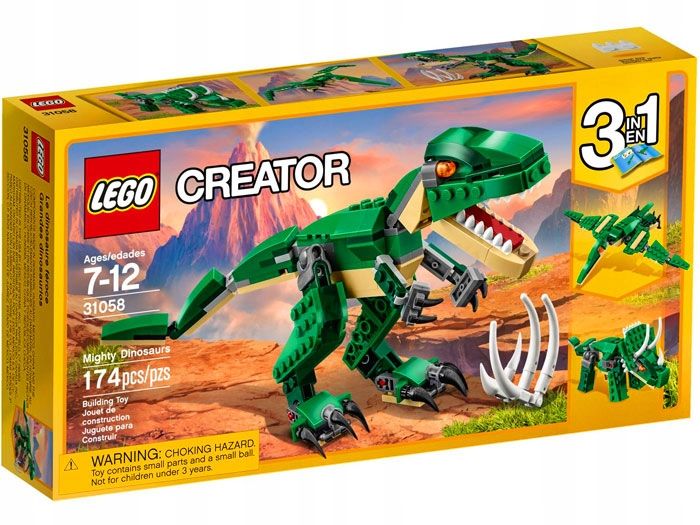 Klocki Lego Creator 31058 Potężne Dinozaury 3w1 Dinozaur Dla Dzieci +