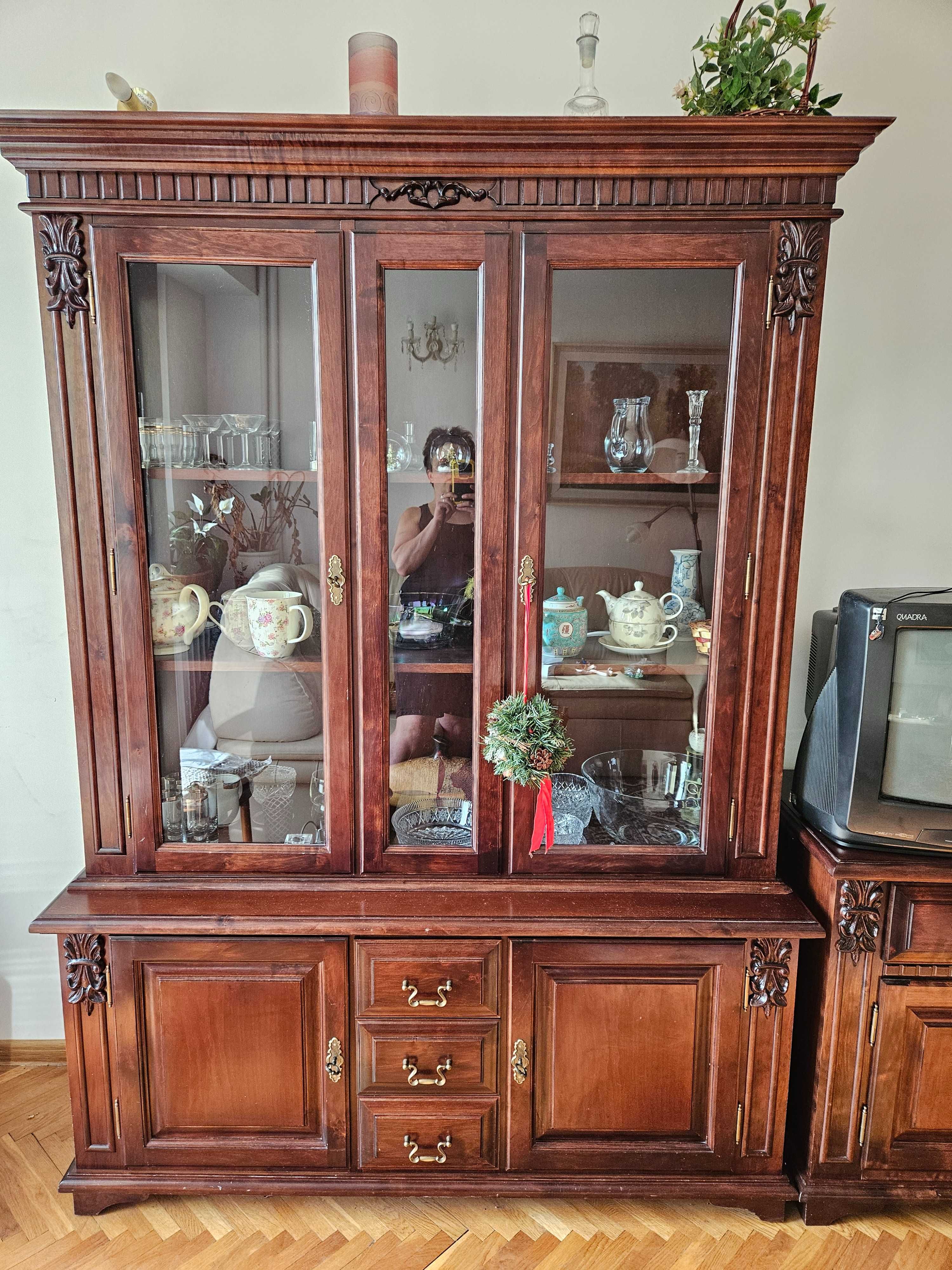 Meble drewniane komplet stylizowane