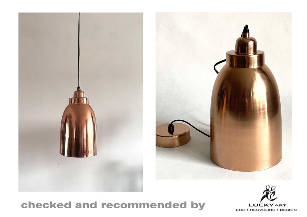 Lampa wisząca miedziana, loft