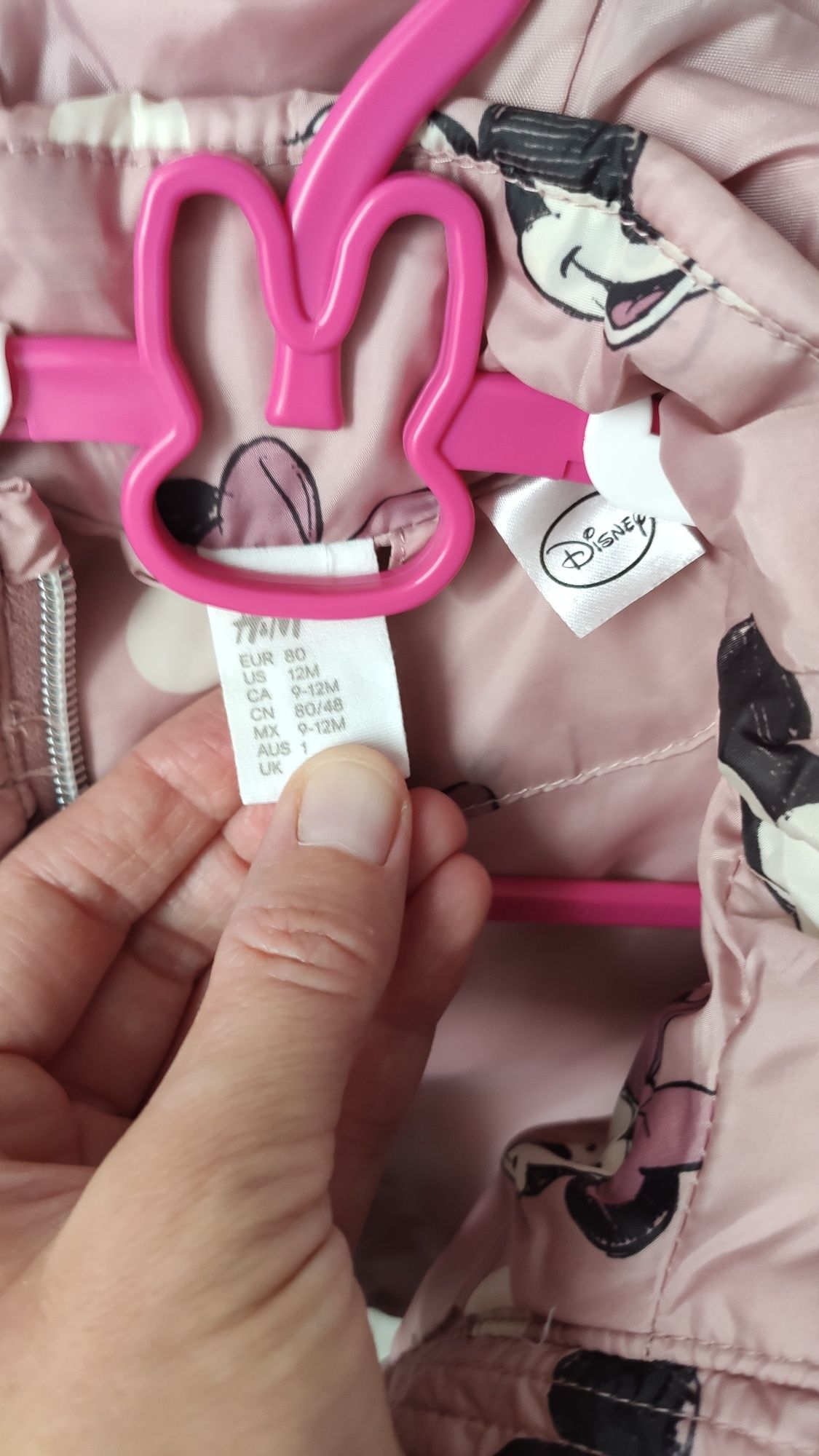 Kurtka puchowa puffer h&m r.80.myszka minnie