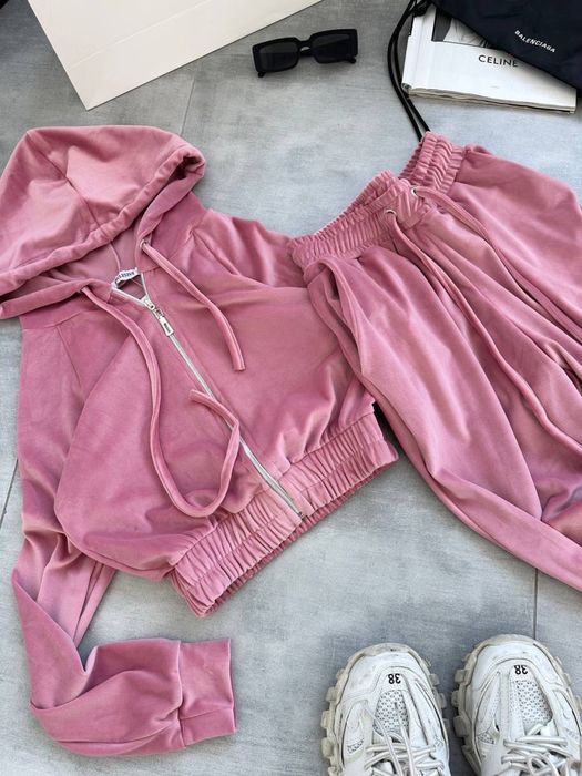 Женский велюровый спортивный костюм Штаны и кофта Из Велюра Базовый