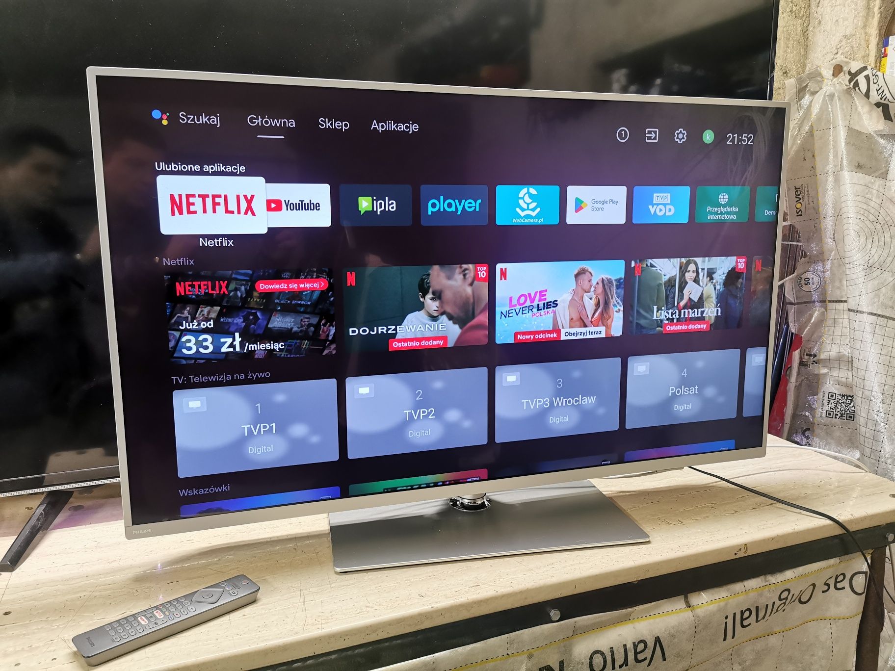 43" Philips  Android Smart TV 3x Ambilight 2021r  dvbt2 hevc telewizor