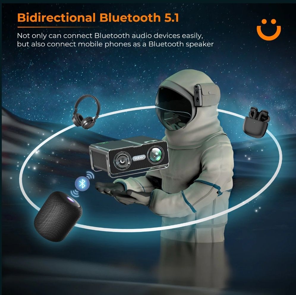 Projector 9500 lumens + WiFi + Bluetooth + keystone 4D + Nativa 1080P