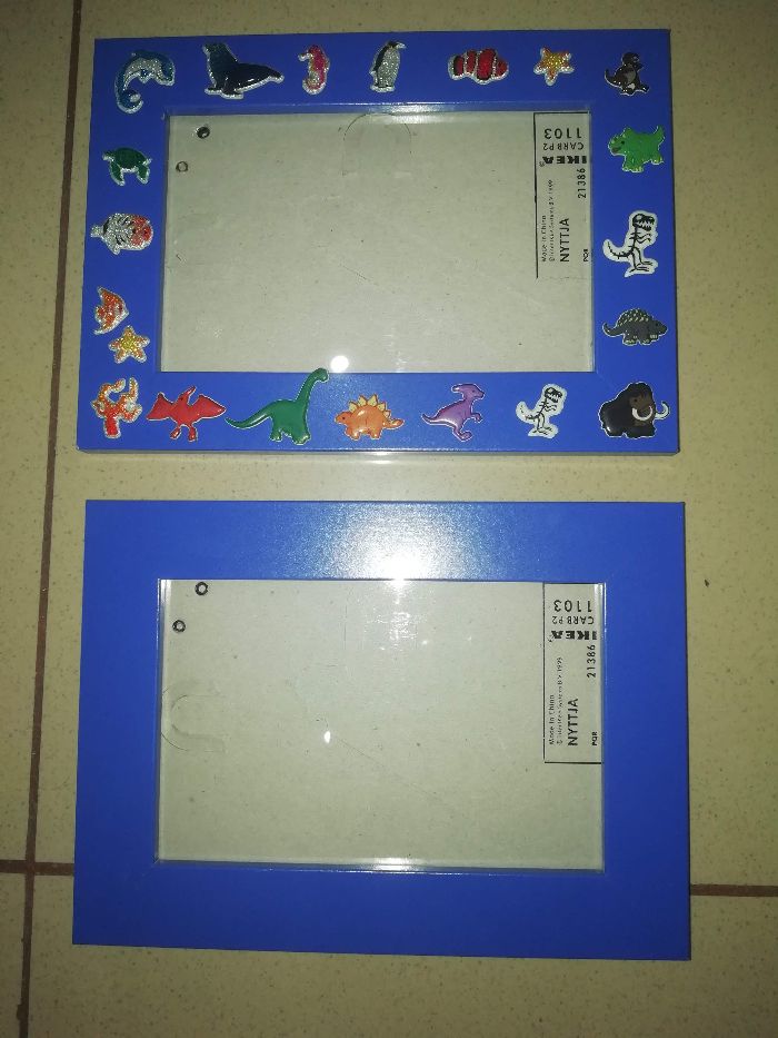 2 molduras azuis