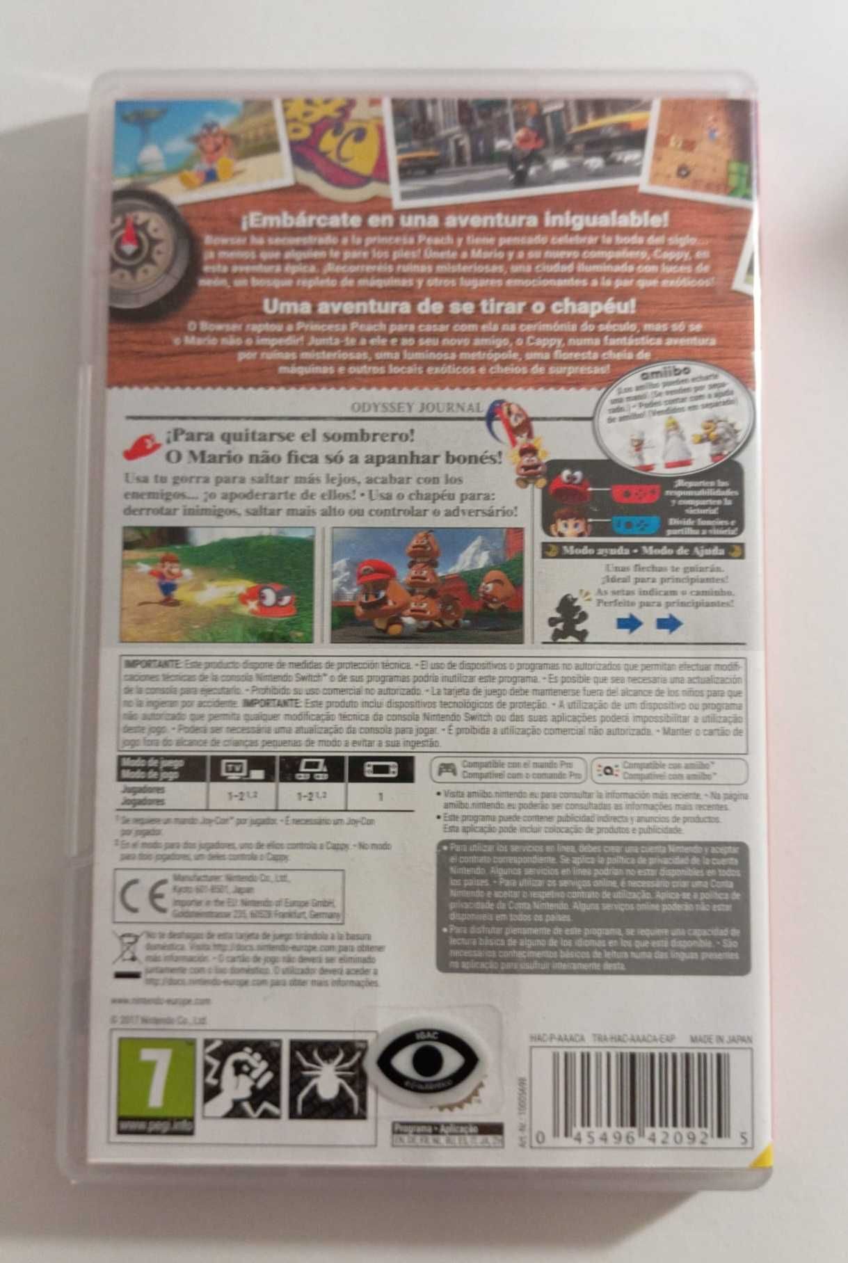 Jogo Nintendo Switch Super Mário Odyssey
