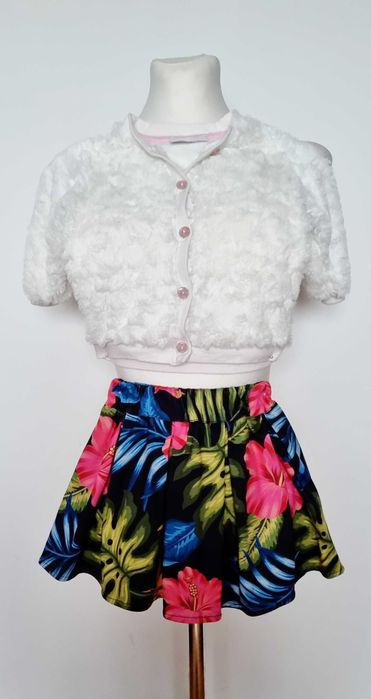 Dziecięca spódniczka w KWIATY na Gumce 74/80 9-12 miesięcy NOWA