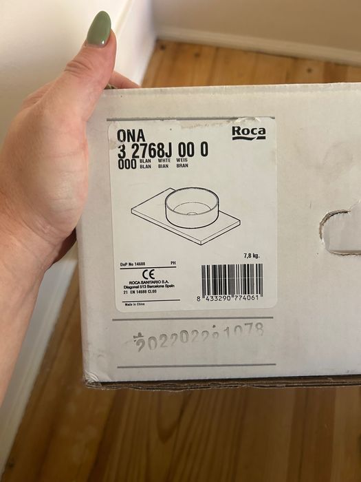 Lavatório de Apoio ROCA ONA Ø37 cm – Branco – Novo na Caixa