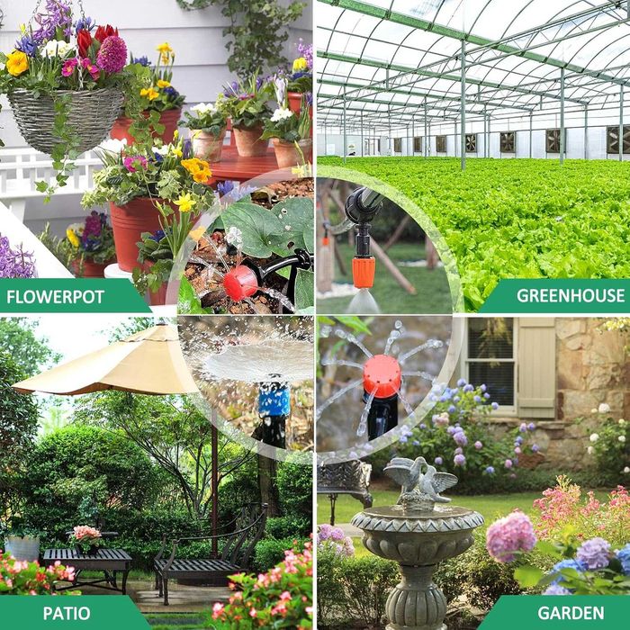 281 Częściowy System Nawadniania Kropelkowego Szklarnia Ogród 45M+15M