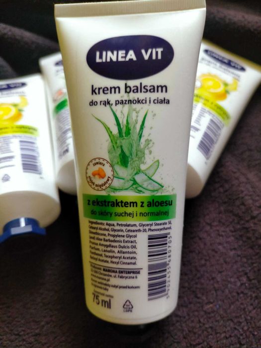Krem, balsam do rąk, paznokci i ciała z cytryny i aloesu - 6 sztuk.