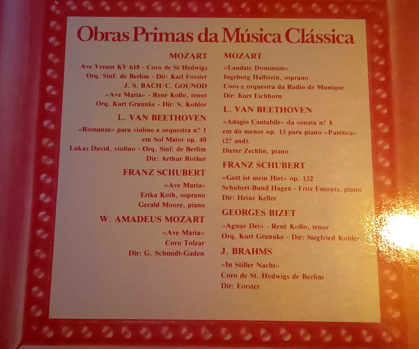 Obras Primas da Música Clássica - Disco vinil