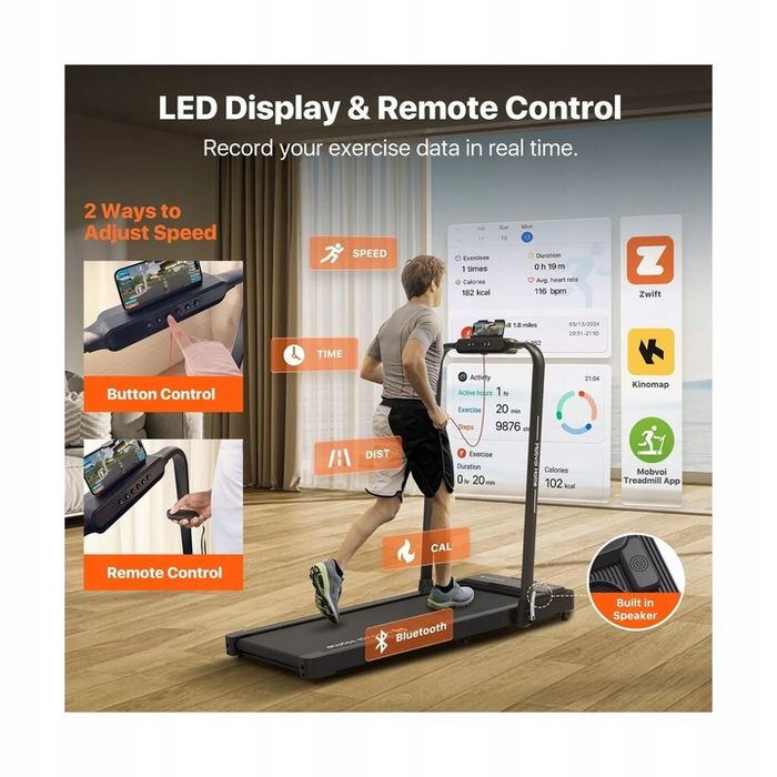 Bieżnia podbiurkowa Mobvoi Home T4225 Plus 3w1 składana,120 kg 12 km/h