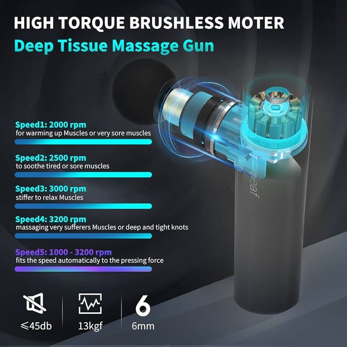 Pistolet do masażu, urządzenie do masażu, 3200 obr./min z stopniami AI