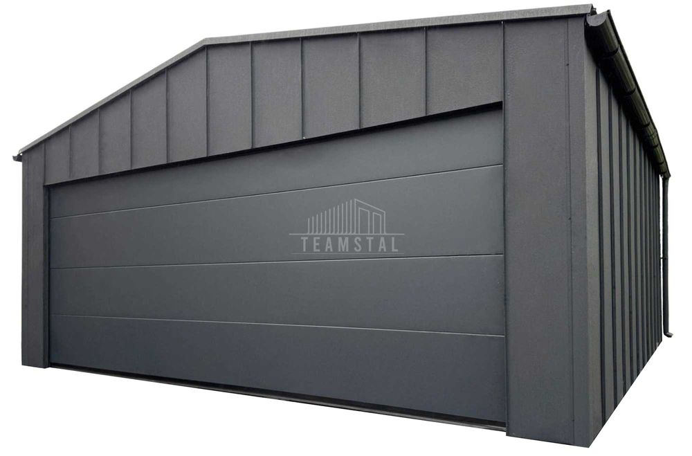Garaż blaszany Premium 6x5,8 Brama drzwi okna rynny  dach TS1095