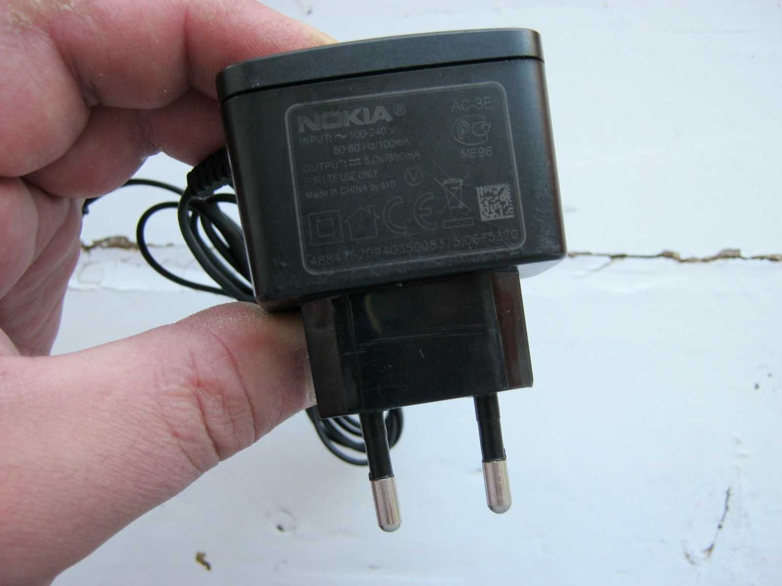 Зарядное устройство Nokia AC-3E, 5V / 350mA, тонкий штекер