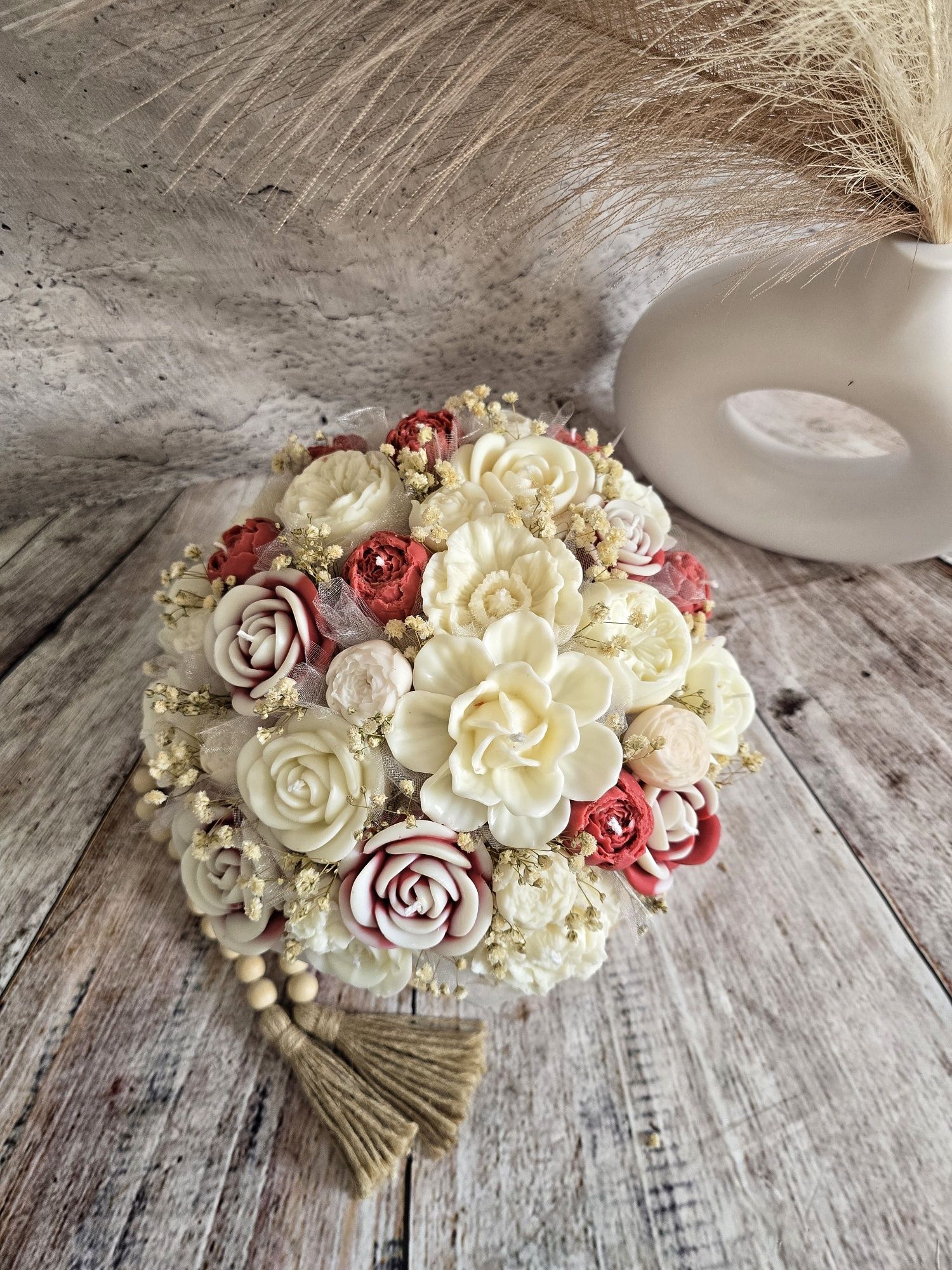 Flowerbox candlebox bukiet z wosku