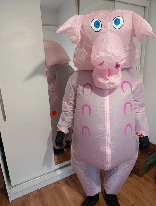 Nadmuchany strój animacyjny świni