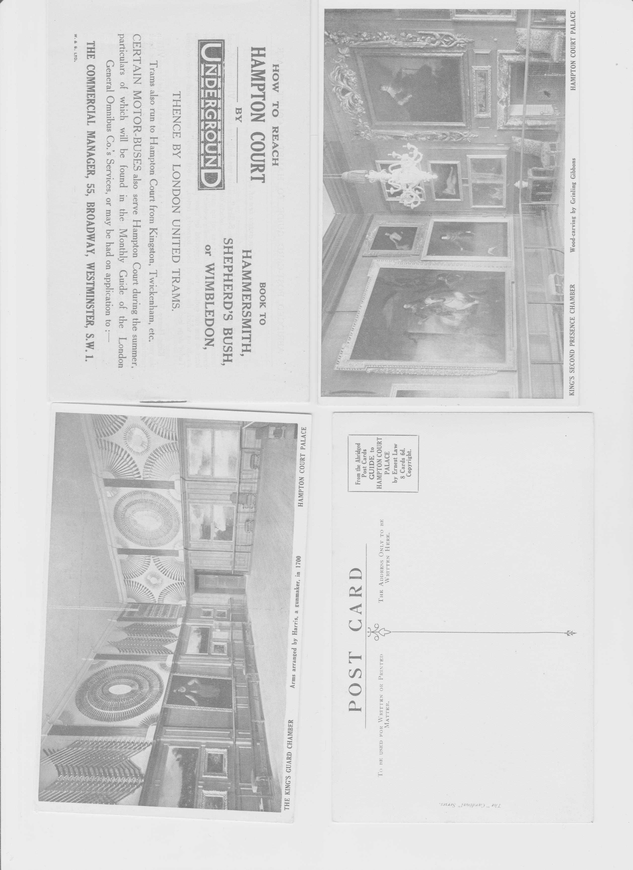Почтовые карточки винтаж 8+буклет Postcard - Hampton Court Palace 1927