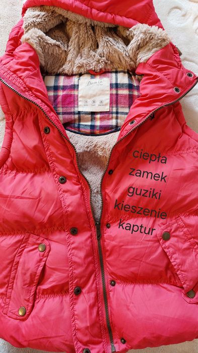 Kamizelka ciepła z kapturem 140, 146, 152