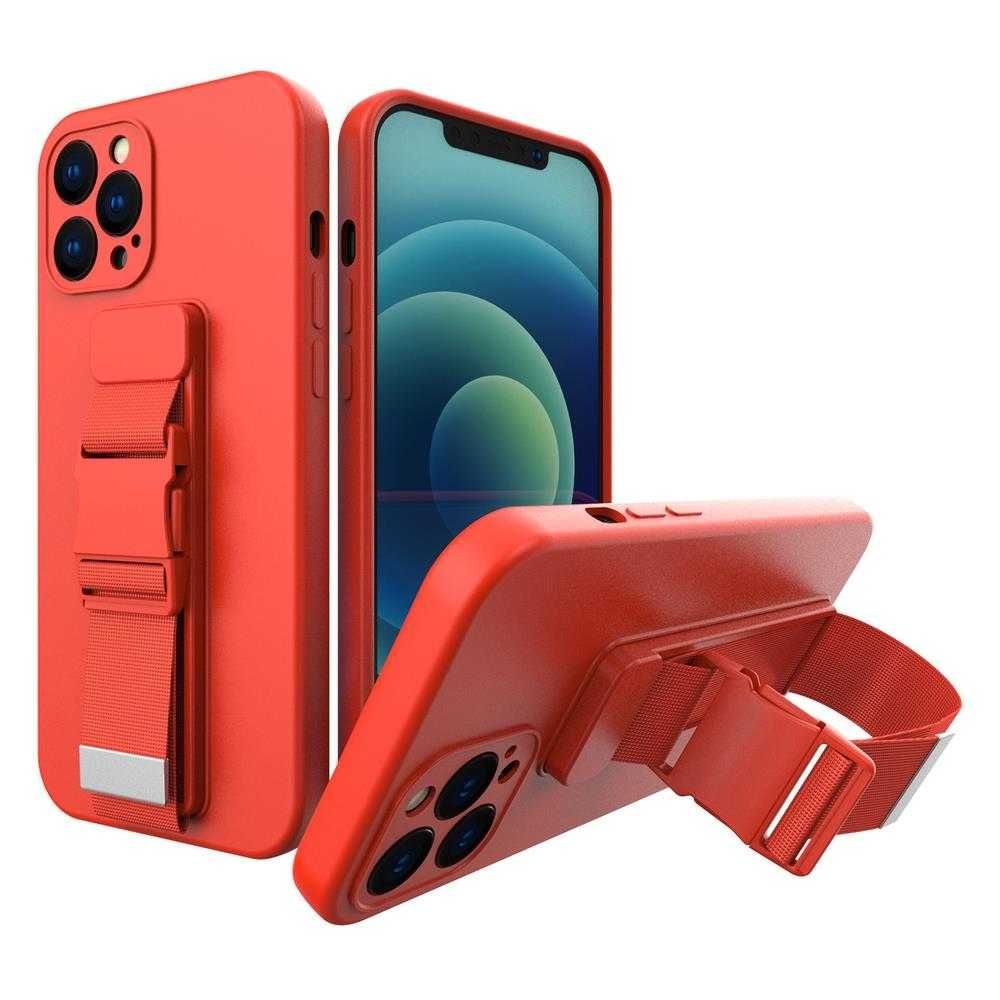 etui ze smyczą łańcuszkiem Case czerwone do Xiaomi Redmi 9A