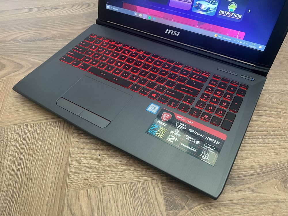 Laptop MSI GV62 7RD I7-7700HQ,1TB SSD, GTX1050