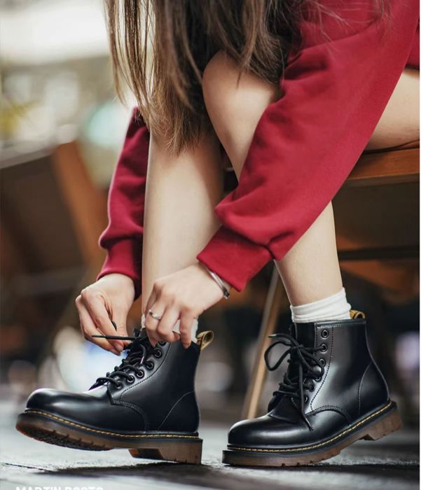 Glany botki unisex czarne 6 dziurek dr martin trzewiki traperki